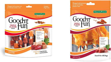 Good'N'Fun Triple Flavored Rawhide Kabobs 12 Oz and Wings 4 Oz : Grocery & Gourmet Food