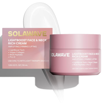 Solawave Lightboost Rich Cream For Face & Neck | Boosts Effects Of Red Light Therapy | Daily Anti Aging & Skin Firming Moisturizer | Reduces Appearance Of Fine Lines & Wrinkles, Increases Hydration