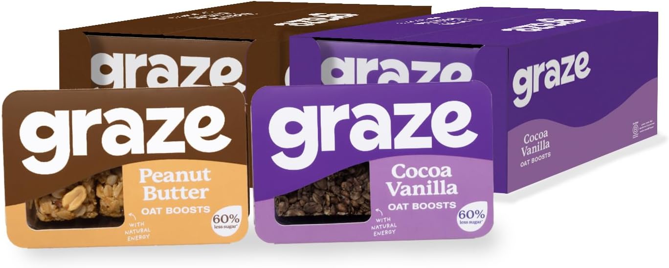 Graze - Protein Healthy Snacks - Peanut Butter - Packaging May Vary - Total Of 18 Snacks Trays Box