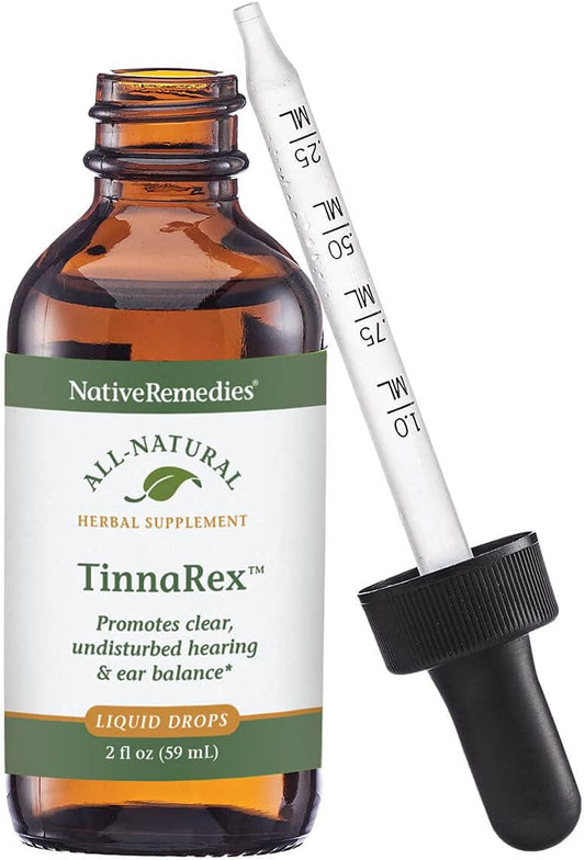 Native Remedies TinnaRex - All Natural Herbal Supplement Promotes Clear and Undisturbed Hearing - Supports Ear Structures, Sound Conduction and Conveyance - 59 mL