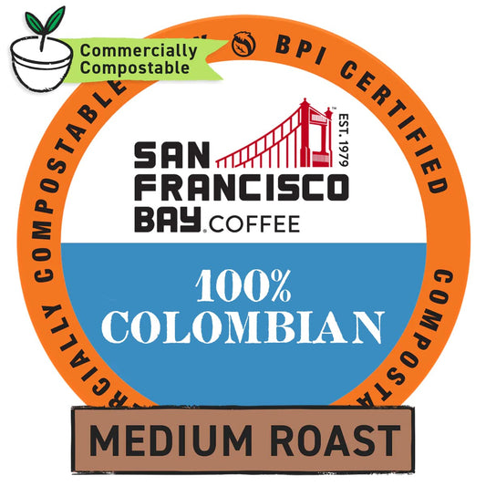 San Francisco Bay Compostable Coffee Pods - 100% Colombian (80 Ct) K Cup Compatible including Keurig 2.0, Medium Roast