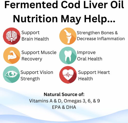 Green Pasture - Fermented Cod Liver Oil Liquid -6 Fl. Oz. Vitamin A Vitamin D Omega 3 Omega 6 Omega 9 (6Oz Unflavored)