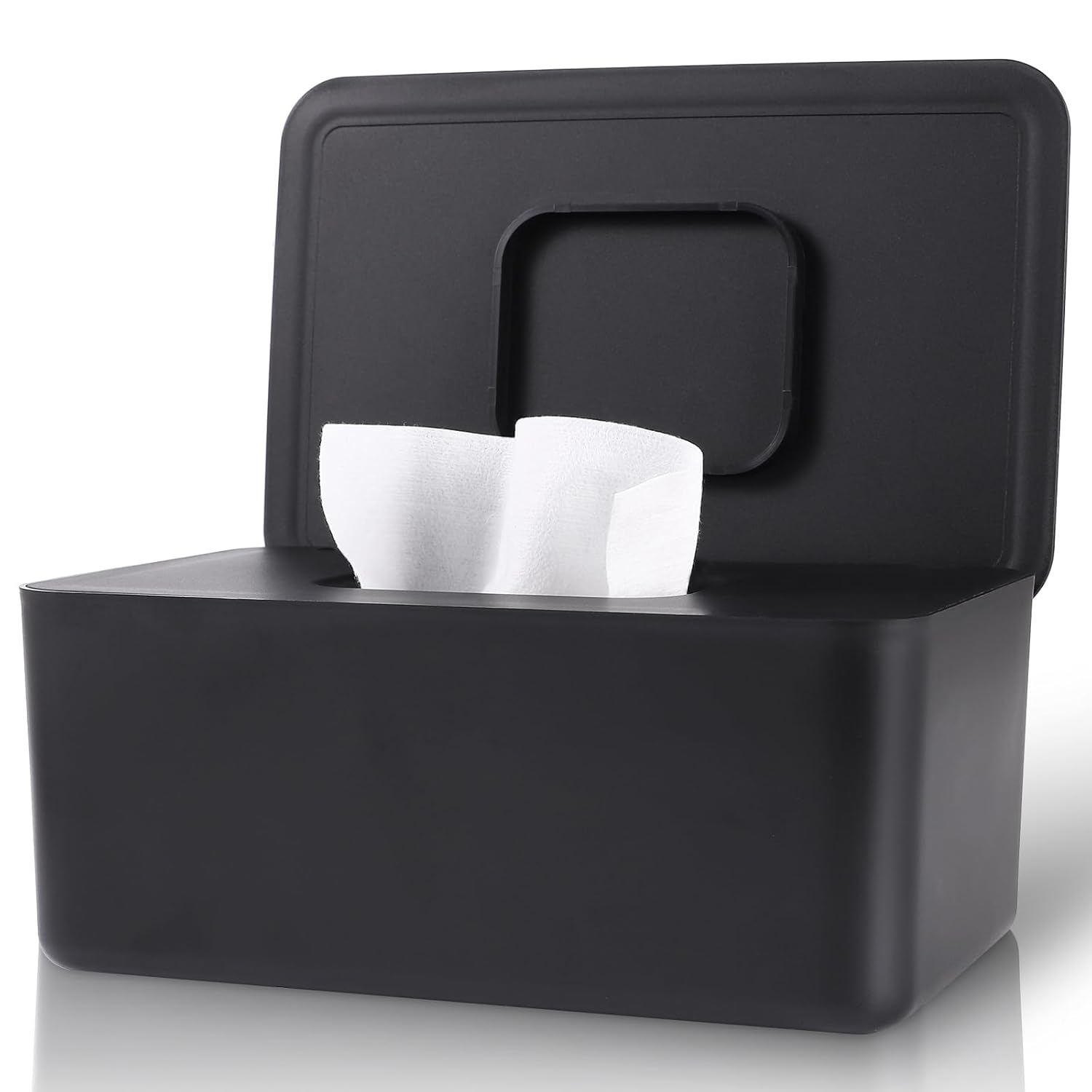 Baby Wipes Dispenser, Wipes Dispenser Baby Wipes Case, Baby Wipe Holder For Fresh Wipes, Non-Slip Wipes Case, Wipe Container With Sealing Design Lid (Black)