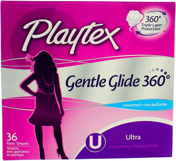 Playtex Gentle Glide Tampons Unscented Ultra Absorbency 36 Count (Pack of 3)