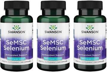 Swanson Semsc Selenium 200 Mcg 120 Capsules (3 Pack)