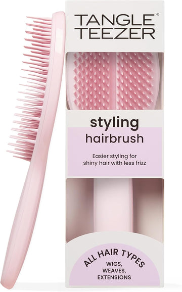 Tangle Teezer | The Ultimate Styler Hairbrush | Maintains & Blends Wigs, Weaves, Extensions & Clip-Ins | Finishing Brush For Adding Volume, Texture, Shine & Brushing Out Curls | Millennial Pink