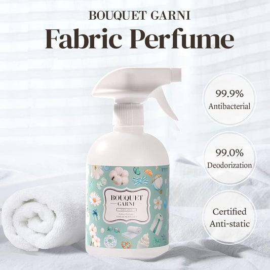 Bouquet Garni Fabric Perfume White Musk - Long Lasting Fragrance Fabric And Linen Odor Remover - Odor Eliminator And Neutralizer Spray - Fabric Deodorizer And Refresher - 16.9 Fl Oz