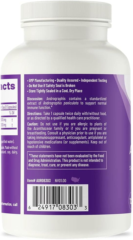 AOR, Andrographis, Herbal Supplement for Immune Support, 120 Capsules (120 Servings)