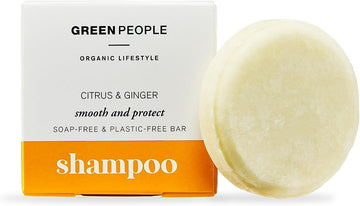Green People Citrus & Ginger Shampoo Bar - Natural & Zero Waste - Smooth & Protect Shampoo - Vegan, Organic & Cruelty Free, 50G