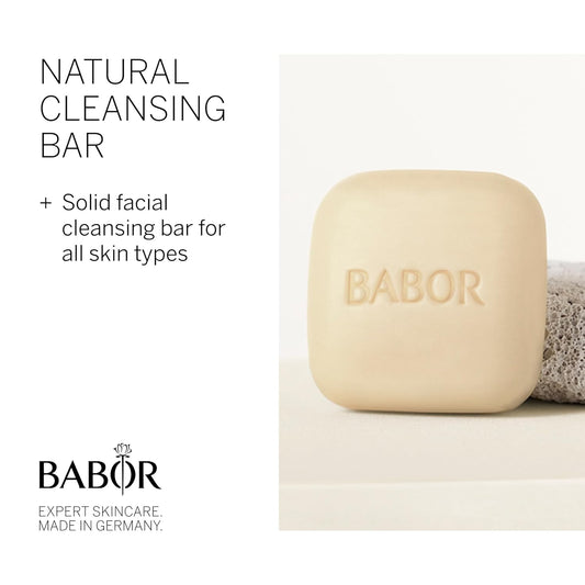 Babor Natural Cleansing Bar For Oily Skin And Combination Skin, Solid Facial Cleansing For A Clarified Complexion, With Aloe Vera And Baobab Oil, 1 X 65 G