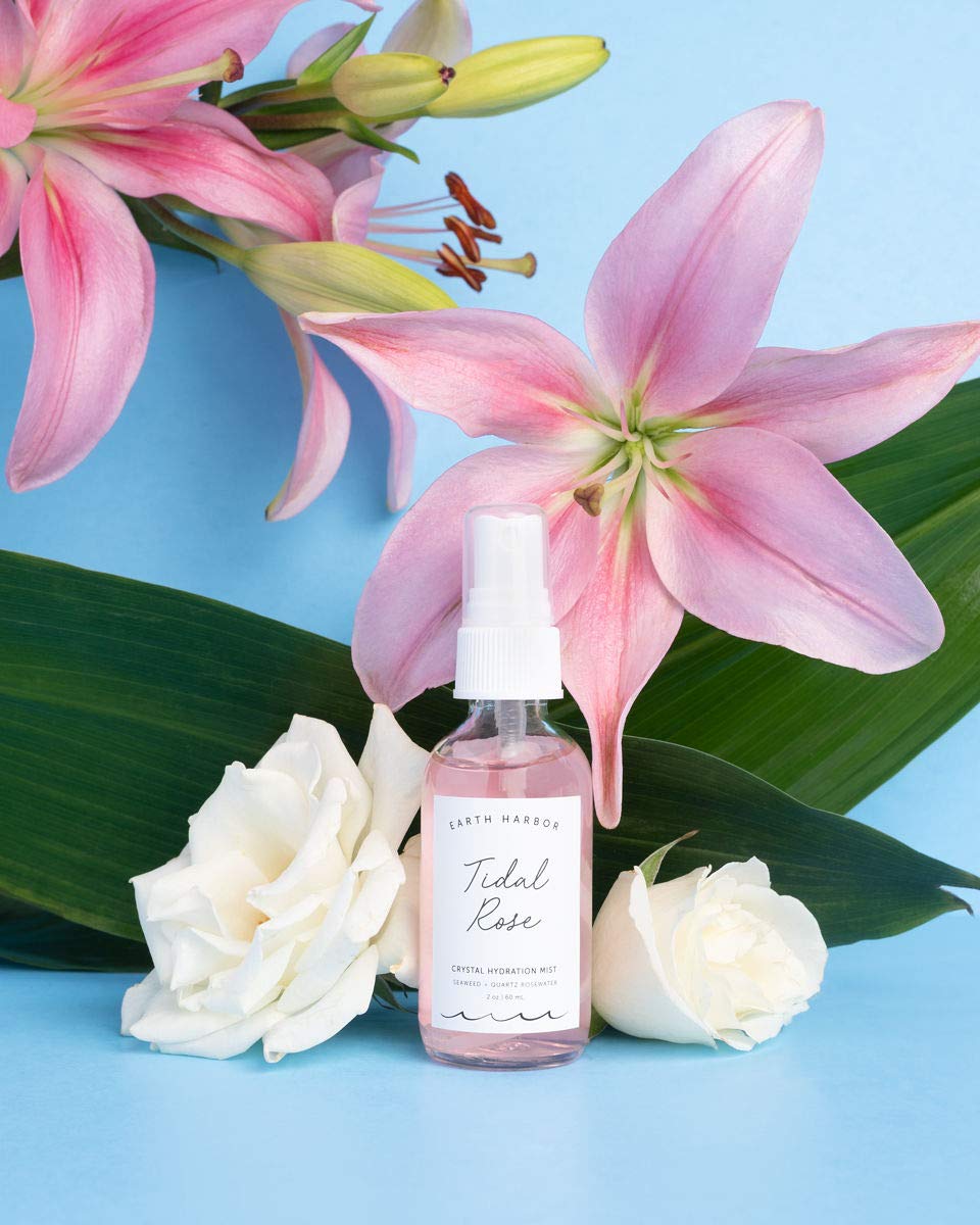 Earth Harbor | Tidal Rose Crystal Hydration Toner - Soothes Inflammation & Tones | Rose Water + Rose Quartz + White Tea | 100% Natural & Cruelty-Free | 2 Fl Oz : Beauty & Personal Care