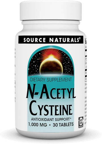 Source Naturals N-Acetyl Cysteine Antioxidant Support 1000 Mg Dietary Supplement That Supports Respiratory Health* - 30 Tablets