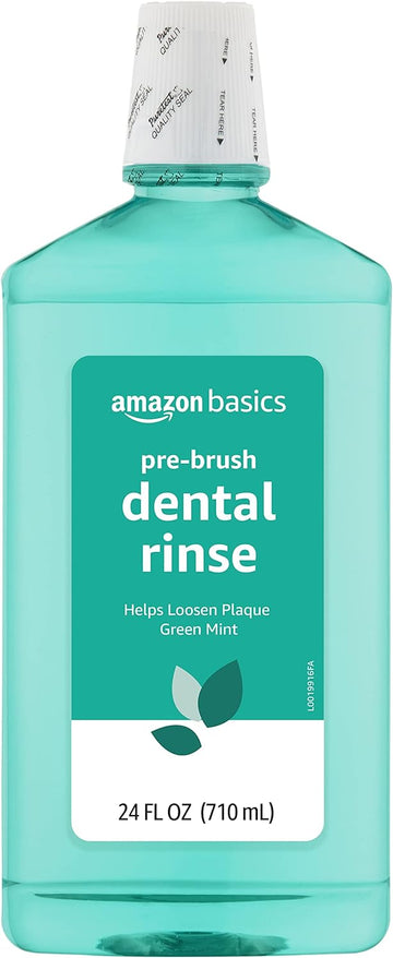 Amazon Basics Pre-Brush Dental Rinse, Green Mint, 24 Fluid Ounces, 1-Pack (Previously Solimo)