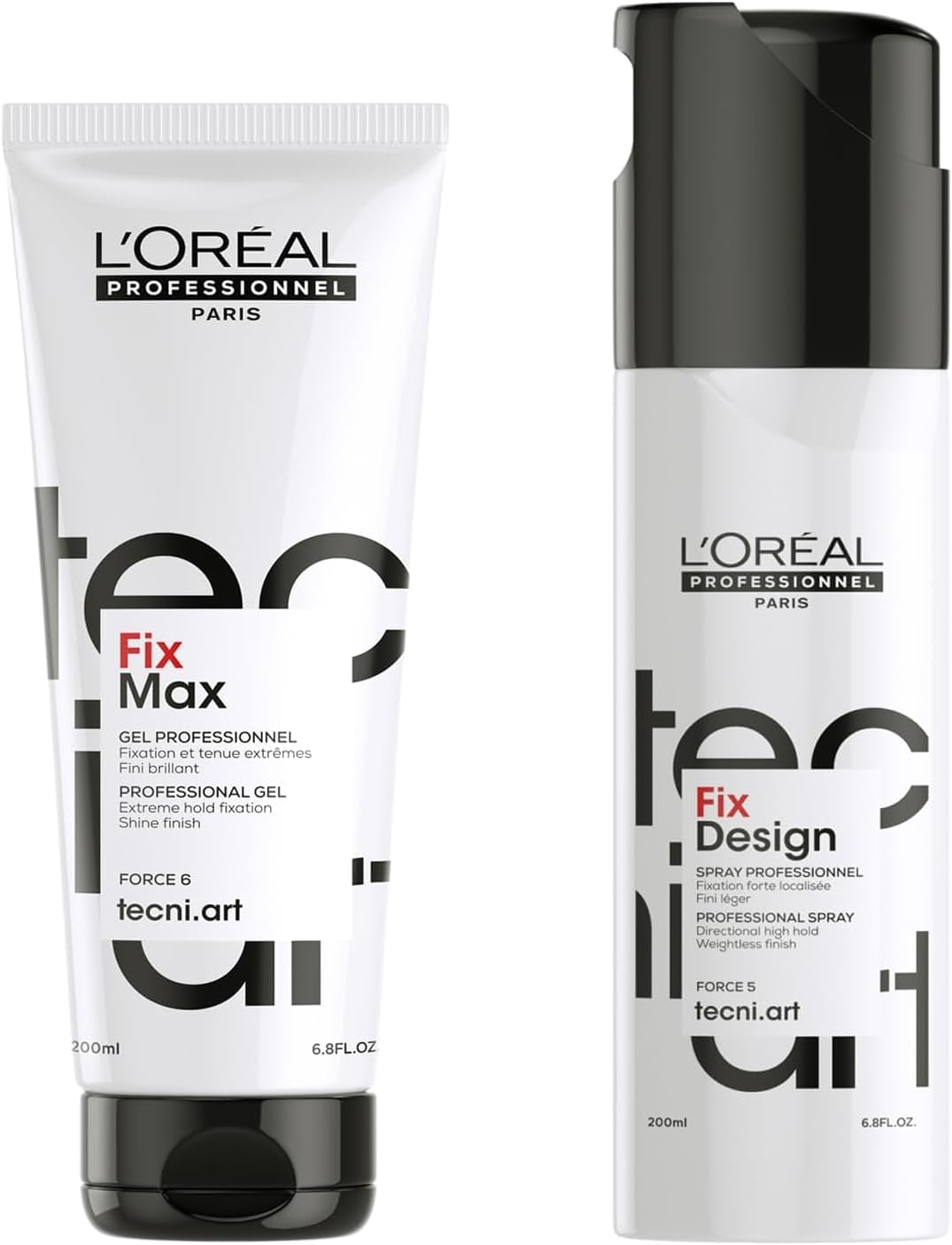 L’Oreal Professionnel Tecni Art Slick Back Bun - No Frizz, No Fly Aways , Smooth And Shiny Polished Look, Tecni Art Fix Design Strong Hold Styling Spray & Fix Max Styling Gel