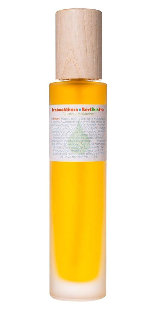 Living Libations - Organic Best Skin Ever All-In-One Facial Cleanser, Exfoliator + Moisturizer | Natural, Wildcrafted, Vegan Clean Beauty (Seabuckthorn, 1.69 Oz | 50 Ml)