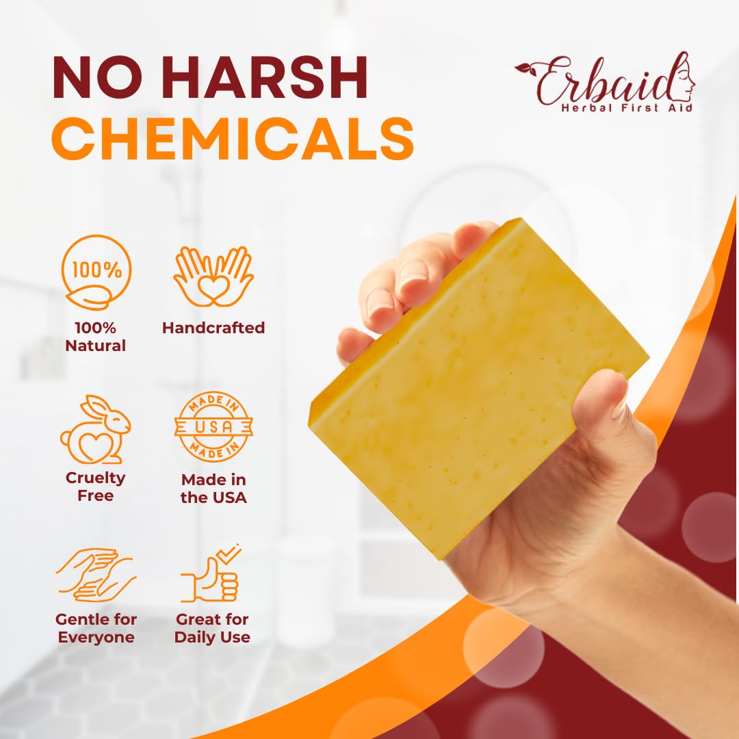Natural Turmeric Soap Bar For Face & Body – Turmeric Skin Brightening Soap For Dark Spots, Intimate Areas, Underarms – Turmeric Face Wash For Acne – 5Oz Turmeric Bar Made In Usa : Beauty & Personal Care