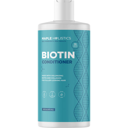 Biotin Conditioner and Hair Vitamin Set - Sulfate Free Volumizing Conditioner for Thinning Hair Plus 10000 mcg Biotin Vitamins for Hair Growth - Biotin Pills for Hair Loss Plus Hair Conditioner