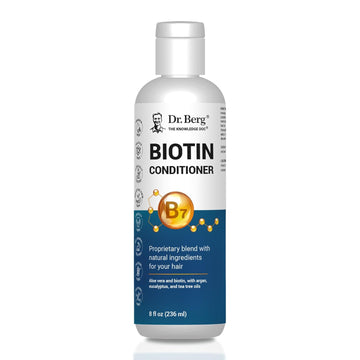 Dr. Berg Biotin Conditioner for Men & Women (Improved High-Performance Formula) - Independently Tested & Certified Paraben- Sulfate- & Silicone-Free - Infused w/Biotin, Argan & Botanicals - 8 Fl oz