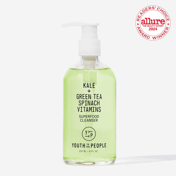 Youth To The People Superfood Facial Cleanser - Kale + Green Tea Daily Face Wash, Gentle Makeup Remover, With Antioxidants For Glowing Skin & Less Visible Pores, Award-Winning, Refillable Packaging