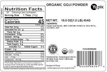 Yupik Organic Goji Powder, 1 Lb, Non-Gmo, Vegan, Gluten-Free, Pack Of 1