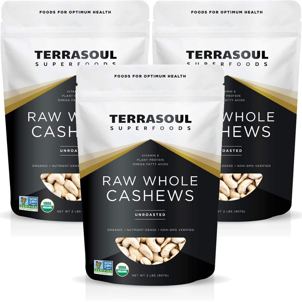 Terrasoul Superfoods Organic Raw Cashews, 6 Lbs (Pack Of 3), Premium Quality For Snacking, Baking, And Culinary Creations