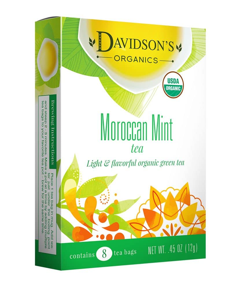 Davidson'S Organics, Moroccan Mint Tea, 8-Count Tea Bags, Pack Of 12