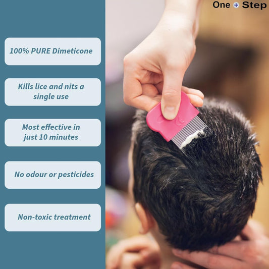 One Step: Dimeticone Head Lice Treatment 100Ml – Lice And Nit Removal Solution | Gentle, Non-Toxic Formula For Kids And Adults | Safe, Effective, And Easy To Use