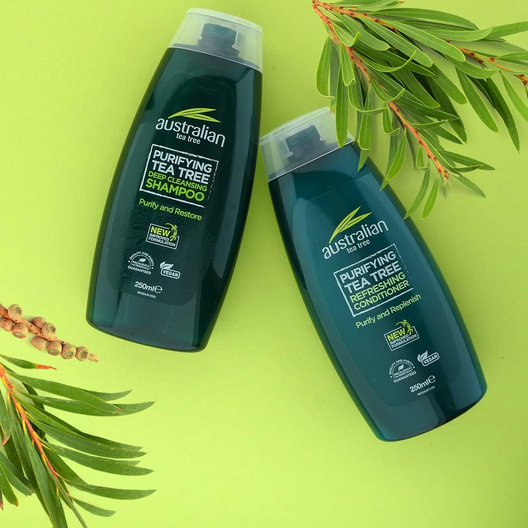 Australian Tea Tree Shampoo, Purifying, Natural, Vegan, Cruelty Free, Paraben And Sls Free, Deep Cleansing, 250 Ml