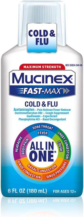 Mucinex Fast-Max Adult Severe Cold Liquid, 6 Ounce