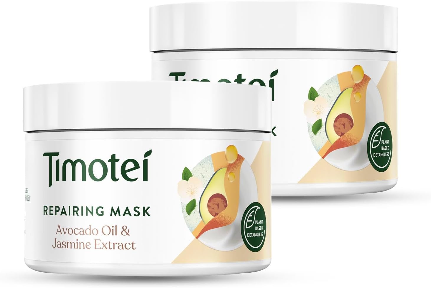 Timotei Shampoo, Conditioner Or Mask Silicon-Free Made From Natural Herbal Ingredients And Plant Based Detanglers Suitable For All Types Of Hair 300Ml, 2 Pack (Repairing Mask)