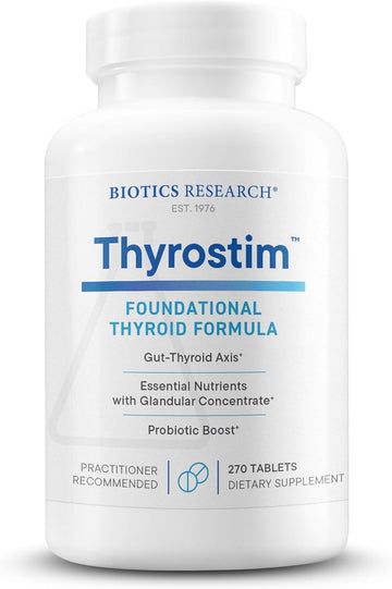 Biotics Research Thyrostim™ –Endocrine Support, Balance Thyroid Hormones, T3, T4. Support Thyroid Gland, Boost Metabolism, Aid In Digestion. Support Nervous System 90 Tablets