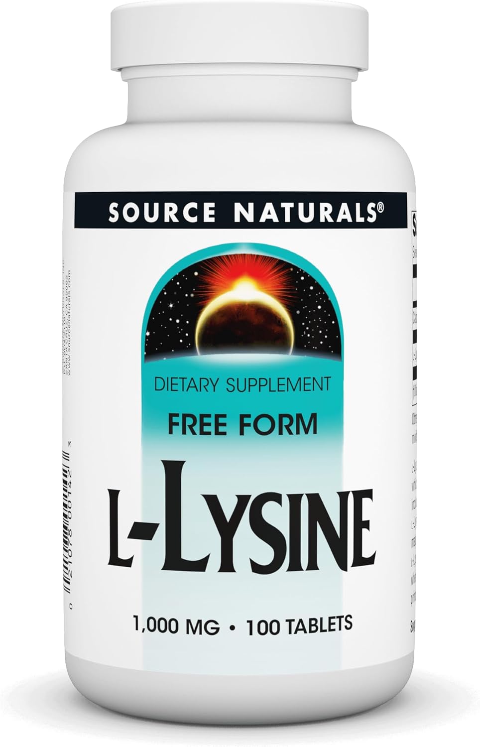 Source Naturals L-Lysine Free Form -Amino Acid Supplement Supports Energy Formation & Collagen* - 100 Tablets