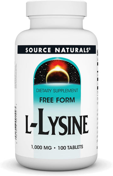 Source Naturals L-Lysine Free Form -Amino Acid Supplement Supports Energy Formation & Collagen* - 100 Tablets