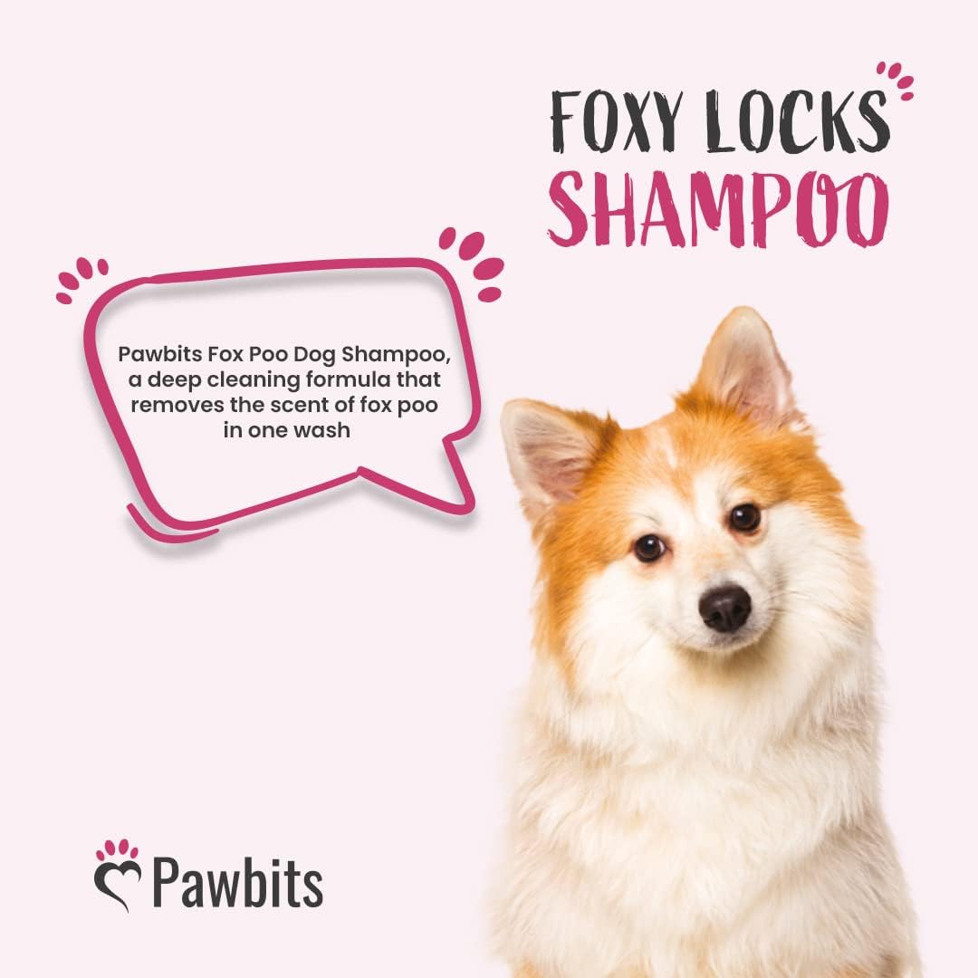 Pawbits Foxy Locks Dog Shampoo For Smelly Dogs to Help Remove Fox Poo 250ml – A Concentrated Lemon Scented Formula for Deep Cleaning, to Neutralise Strong Odours :Pet Supplies