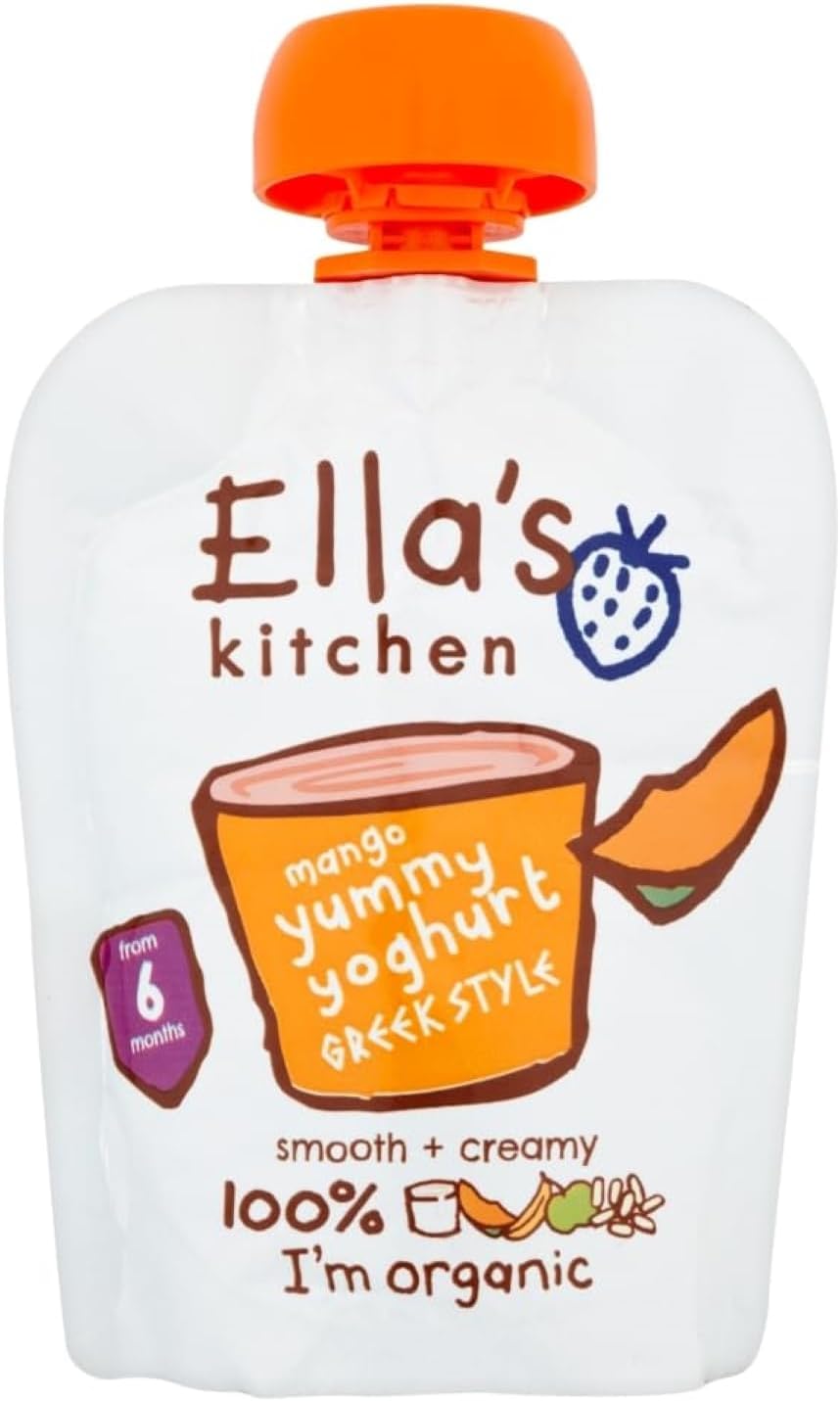Ella'S Kitchen, Organic Mango Yoghurt Greek Style Pouch,90G (Pack Of 5)