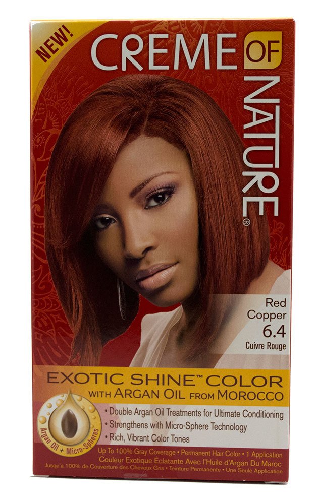 Creme of Nature Exotic Shine Hair Color With Argan Oil from Morocco, 6.4 Copper Red, 1 Application : Chemical Hair Dyes : Beauty & Personal Care