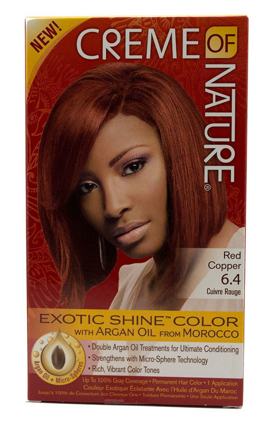 Creme of Nature Exotic Shine Hair Color With Argan Oil from Morocco, 6.4 Copper Red, 1 Application : Chemical Hair Dyes : Beauty & Personal Care