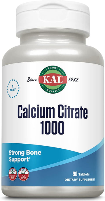 Kal Calcium Citrate, 1000 Mg, 90 Tabs