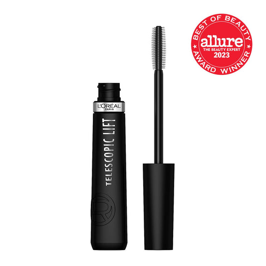 L’Oréal Paris Telescopic Lift Washable Mascara, Lengthening And Volumizing Eye Makeup, Lash Lift With Up To 36Hr Wear, Black, 0.33 Fl Oz