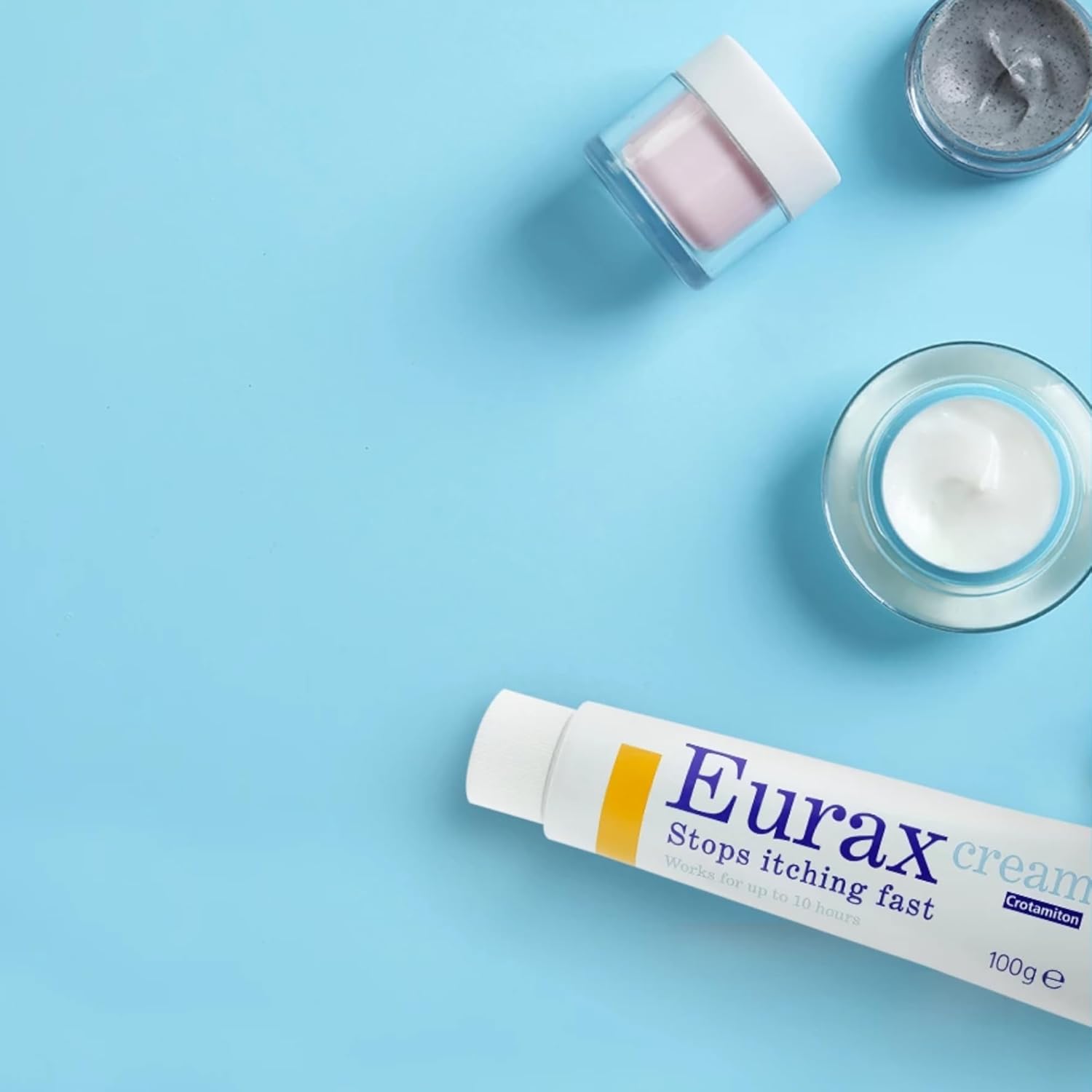 Eurax Itch Relief Cream, Hydrating Relief From Itchy & Irritated Skin, Alleviates Itching From Rashes, Eczema, Dermatitis & Chickenpox, Dermatologist Recommended, Contains Crotamiton, 1 X 100G