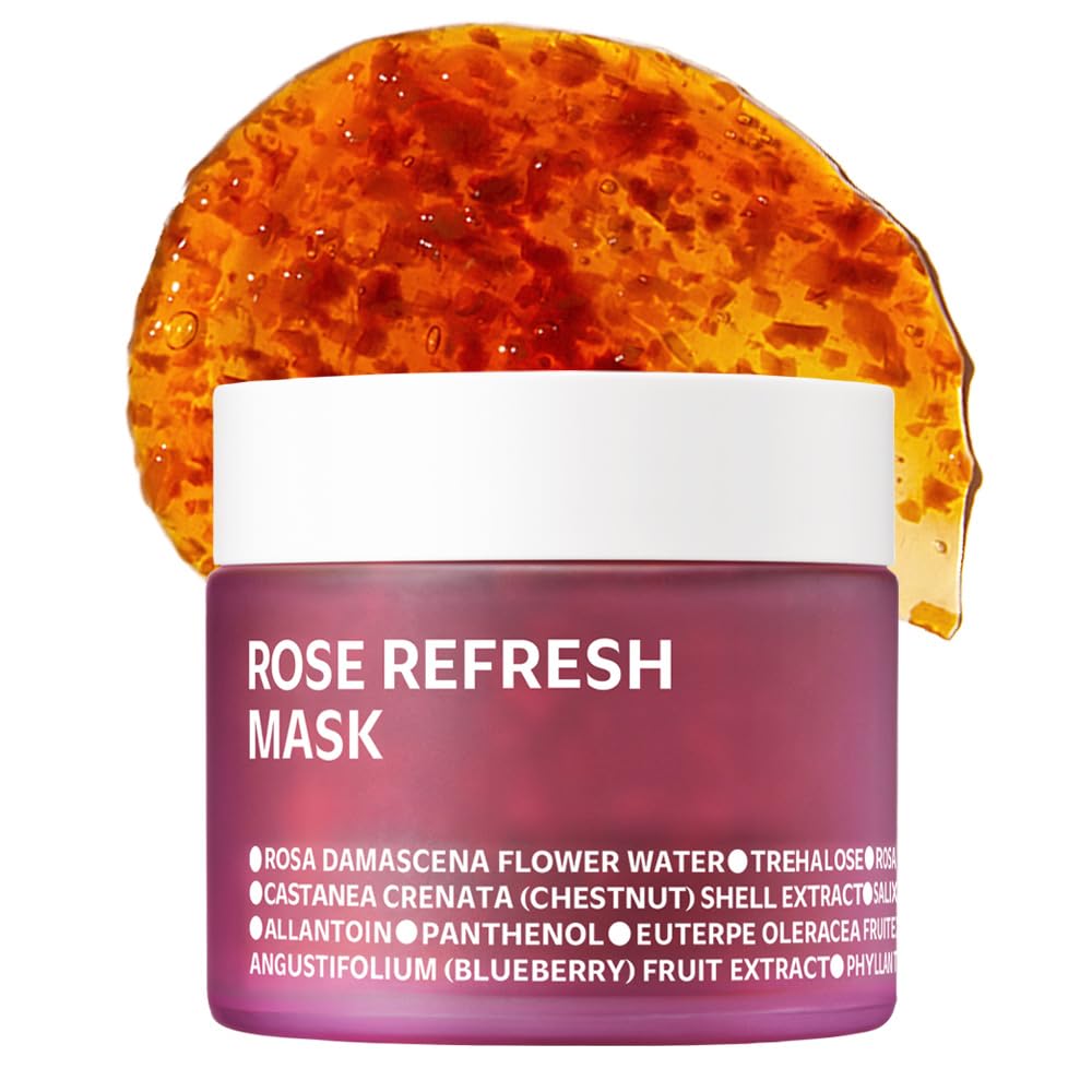 Isoi Bulgarian Rose Refresh Mask, Hydrating Mask With 70% Bulgarian Rose Water For Deep Hydration & Soothing Care, Korean Skin Care (2.82 Fl. Oz, 80G)