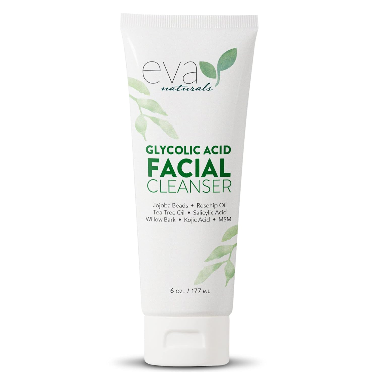 Eva Naturals Glycolic Acid Face Wash - Glycolic Acid Cleanser For Face - Glycolic Acid Wash - Glycolic Face Wash - Glycolic Cleanser For Face For Wrinkles & Fine Lines, Blackheads & Acne (6 Fl Oz)