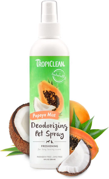 TropiClean Dog Perfume Spray Grooming Supplies - Dog Deodorant Spray for Smelly Dogs - Dog Cologne Breaks Down Odours and Deodorises Dogs and Cats - Used by Groomers - Papaya Mist, 236ml?TRPYSP8Z