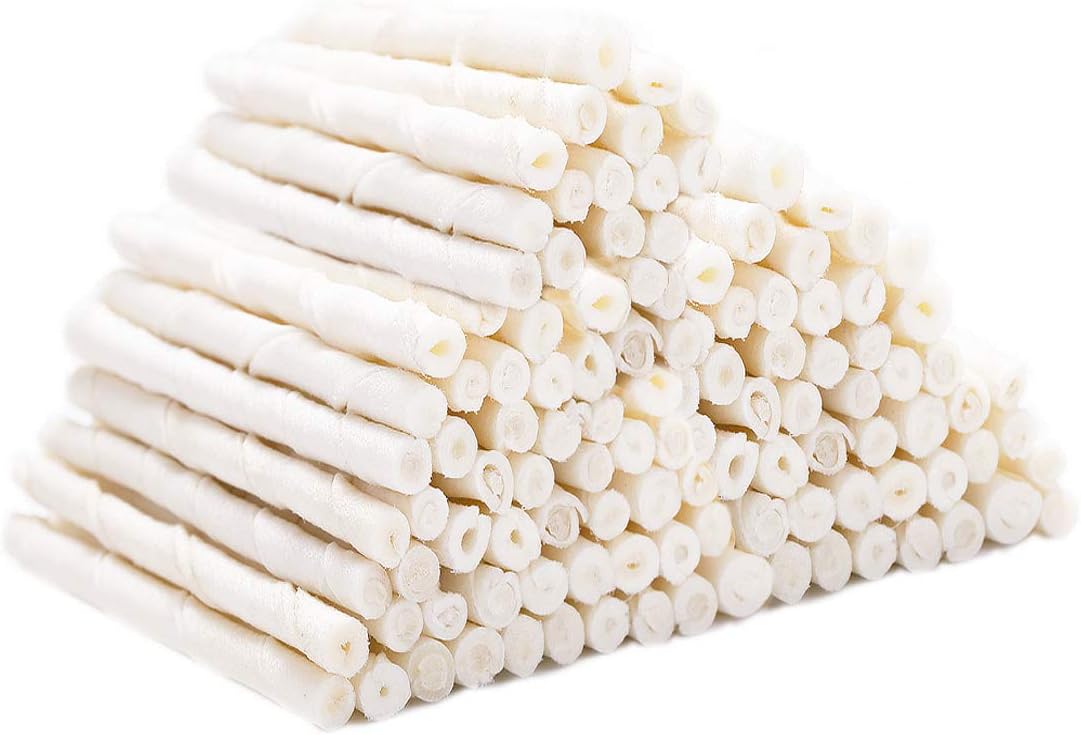 Mon2Sun Dog Rawhide Twist Sticks Natural 5 Inch Thin Sticks Rawhide Chews Dog Treats For Puppy And Small Dogs 120 Count