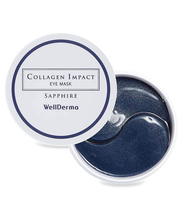 Wellderma Collagen Impact Sapphire Eye Mask 60 Sheets - Nourishing Enriched Moisturizing Hydrogel Eye Patches Wrinkles Collagen, Under Eye For Dark Circles, Dry And Dull Skin