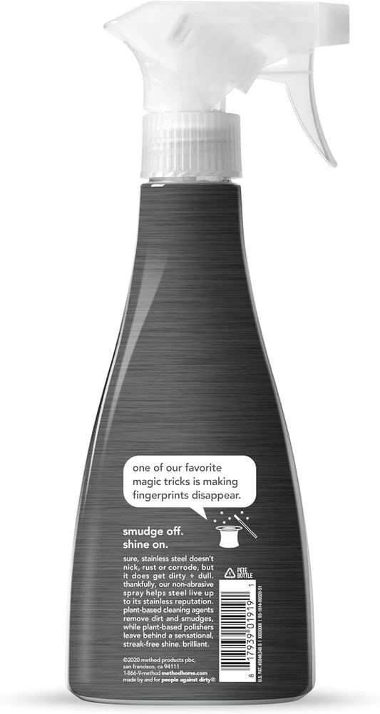 Method Stainless Steel Cleaner + Polish, Apple Orchard, Cleans Fingerprints and Smudges, 14 FL Oz (Pack of 6)