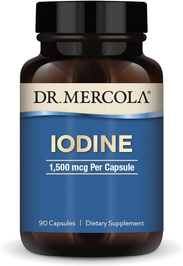 Dr. Mercola, Iodine, 90 Servings (90 Capsules), Helps Support Bone and Brain Health, Helps Support Energy Levels, Non GMO, Soy Free, Gluten Free