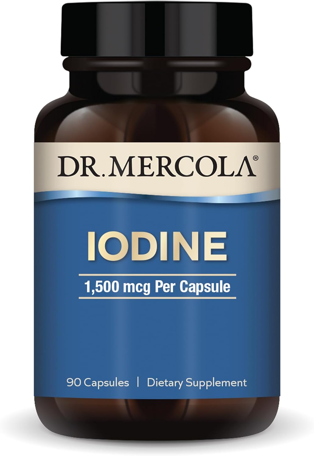 Dr. Mercola, Iodine, 90 Servings (90 Capsules), Helps Support Bone And Brain Health, Helps Support Energy Levels, Non Gmo, Soy Free, Gluten Free