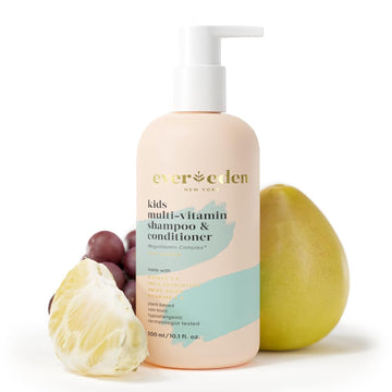 Evereden Kids Shampoo and Conditioner 2 in 1: Fresh Pomelo, 10.1 fl oz. | Plant Based and Natural Kids Skin Care | Non-toxic and Organic Ingredients | Multi-Vitamin Skin Care for Kids