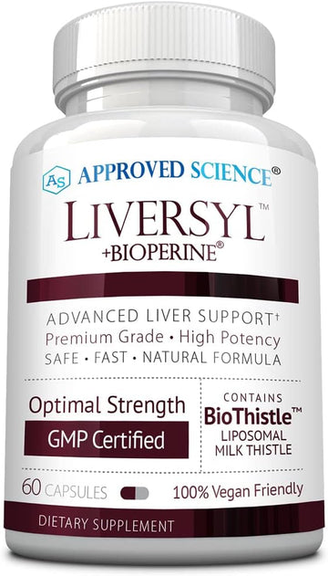 Approved Science Liversyl - Milk Thistle, Artichoke Extract, and Bioperine - Vegan - 60 Capsules - Made in The USA